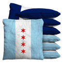 Chicago Star Flag Baggo Cornhole Bean Bag Toss Bags (set of 8)