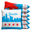 Chicago Skyline Baggo Cornhole Bean Bag Toss Bags (set of 8)