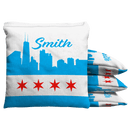 Chicago Skyline Baggo Cornhole Bean Bag Toss Bags (set of 8)