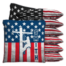 Lineman US Flag Custom Bean Bags Baggo Cornhole Bean Bag Toss Bags (set of 8)