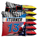 Racing Custom Name and Number Baggo Cornhole Bean Bag Toss Bags (set of 8) Baggo.com