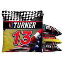 Racing Custom Name and Number Baggo Cornhole Bean Bag Toss Bags (set of 8) Baggo.com