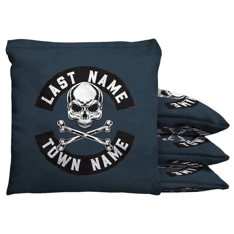 Skull and Bones Custom Bean Bags Baggo Cornhole Bean Bag Toss Bags (set of 8)