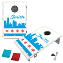 Chicago Custom Text Skyline Flag Bean Bag Toss Game by BAGGO Baggo.com