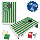 Green Irish Shamrock American Flag Bean Bag Toss Game by BAGGO Baggo.com