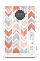 Herringbone Pink Baggo Bag Toss Game by BAGGO Baggo.com