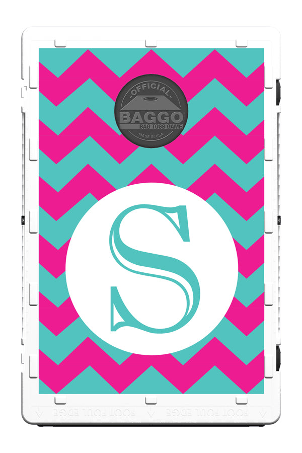 Chevron Pattern Single Letter With Custom Colors Bag Toss Game by BAGGO