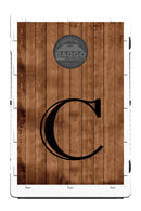 Barn Wooden Planks Design With Custom Letter Bag Toss Game by BAGGO Baggo.com
