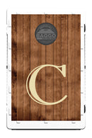Barn Wooden Planks Design With Custom Letter Bag Toss Game by BAGGO Baggo.com