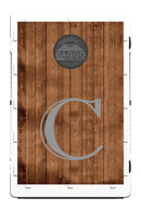Barn Wooden Planks Split Letter Design With Custom Letter Bag Toss Game by BAGGO Baggo.com