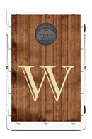Barn Wooden Planks Design With Custom Letter Bag Toss Game by BAGGO Baggo.com