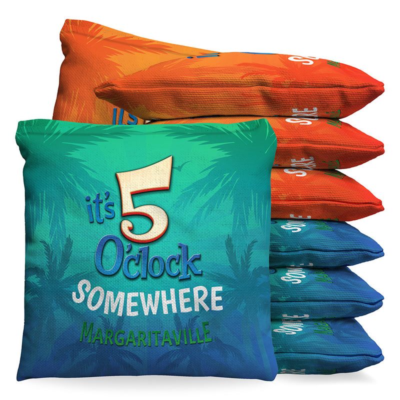 Margaritaville It's 5 O'Clock Somewhere 9.5oz Baggo Bean Bag Toss Bags Set (set of 8)