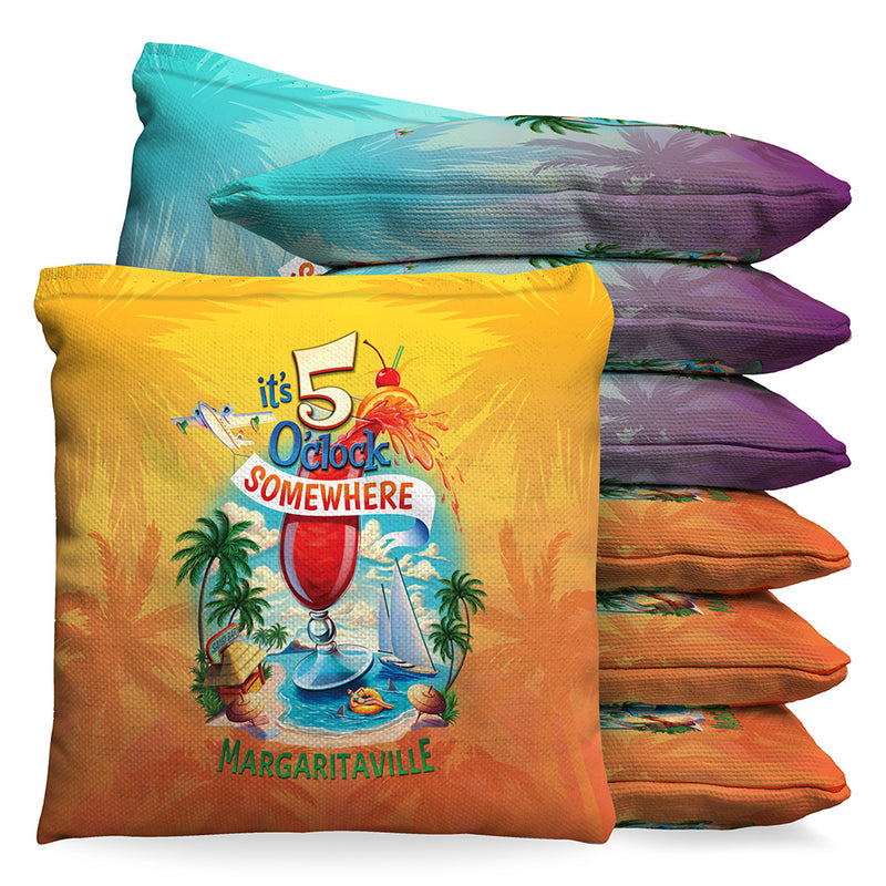 Margaritaville 5 O'Clock Somewhere 9.5oz Baggo Bean Bag Toss Bags Set (set of 8)