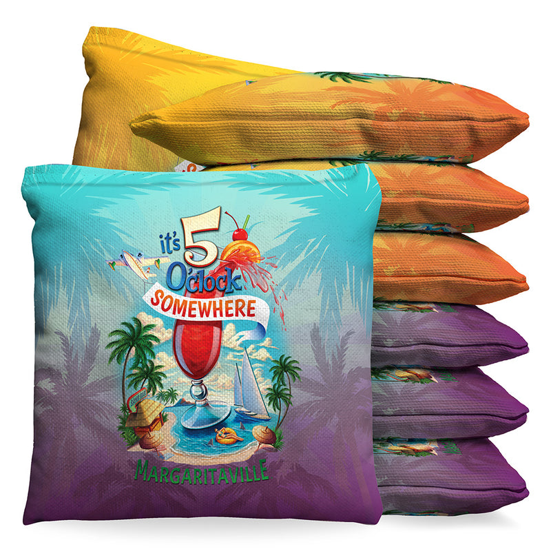 Margaritaville 5 O'Clock Somewhere 9.5oz Baggo Bean Bag Toss Bags Set (set of 8)