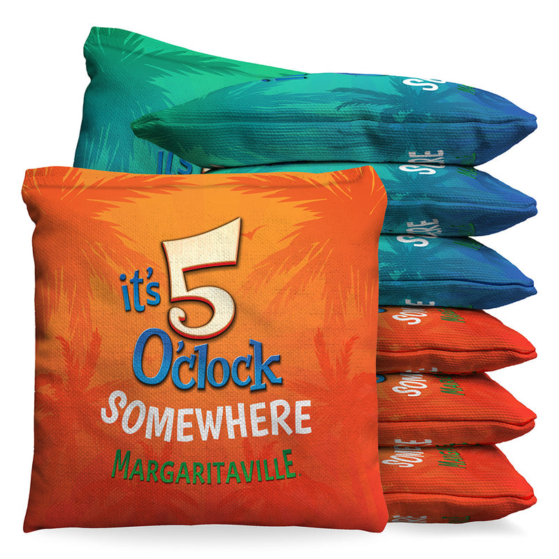 Margaritaville It's 5 O'Clock Somewhere 1 LB Cornhole Bean Bag Toss Bags Set (set of 8)