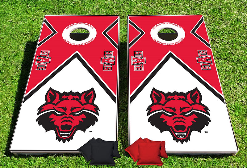 Arkansas State Red Wolves Vintage Pro Cornhole Bean Bag Toss Game 24x48 with 8 Regulation 16oz Bags
