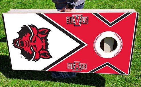 Arkansas State Red Wolves Vintage Pro Cornhole Bean Bag Toss Game 24x48 with 8 Regulation 16oz Bags
