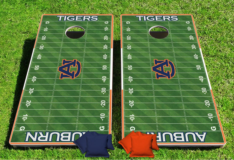 Auburn Tigers Home Field Pro Cornhole Bean Bag Toss Game 24x48 with 8 Regulation 16oz Bags