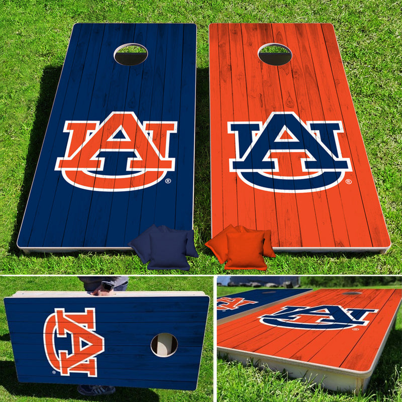 Auburn Tigers Alternating Plank Pro Cornhole Bean Bag Toss Game 24x48 with 8 Regulation 16oz Bags