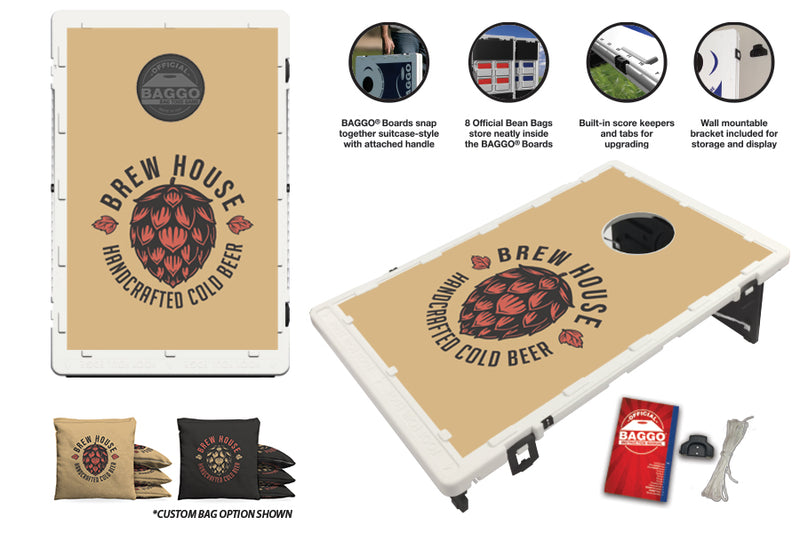 Taproom Merch + Munchies Custom Baggo portable bag toss game