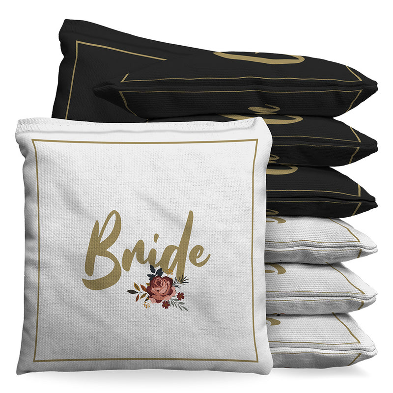 Bride Groom Wedding Baggo Cornhole Bean Bag Toss Bags (set of 8)