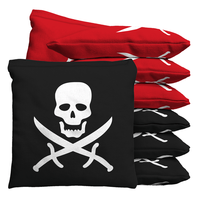 Jolly Rogers Skull & Swords Pirate Baggo Cornhole Bean Bag Toss Bags (set of 8)