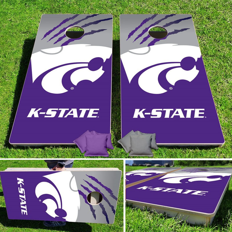 Kansas State Wildcats Fanatic Pro Cornhole Bean Bag Toss Game 24x48 with 8 Regulation 16oz Bags
