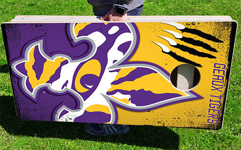 LSU Tigers Fanatic Pro Cornhole Bean Bag Toss Game 24x48 with 8 Regulation 16oz Bags