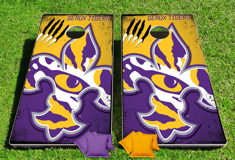 LSU Tigers Fanatic Pro Cornhole Bean Bag Toss Game 24x48 with 8 Regulation 16oz Bags