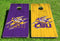 LSU Tigers Scratch Plank Pro Cornhole Bean Bag Toss Game 24x48 with 8 Regulation 16oz Bags