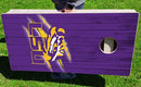 LSU Tigers Scratch Plank Pro Cornhole Bean Bag Toss Game 24x48 with 8 Regulation 16oz Bags