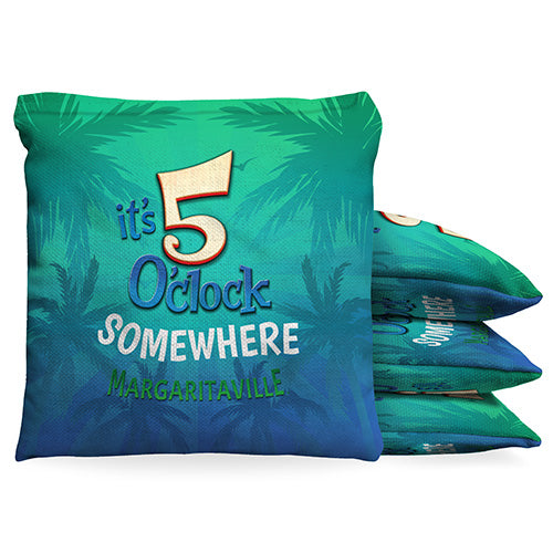 Margaritaville It's 5 O'Clock Somewhere 9.5oz Baggo Bean Bag Toss Bags Set (set of 8)