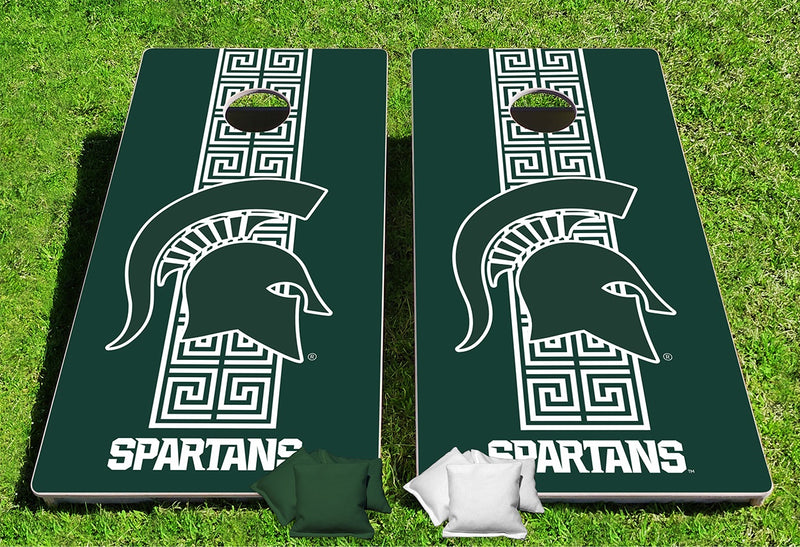 Michigan State Spartans Go Green Pro Cornhole Bean Bag Toss Game 24x48 with 8 Regulation 16oz Bags