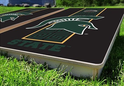 Michigan State Spartans Blackout Pro Cornhole Bean Bag Toss Game 24x48 with 8 Regulation 16oz Bags