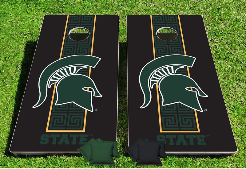 Michigan State Spartans Blackout Pro Cornhole Bean Bag Toss Game 24x48 with 8 Regulation 16oz Bags