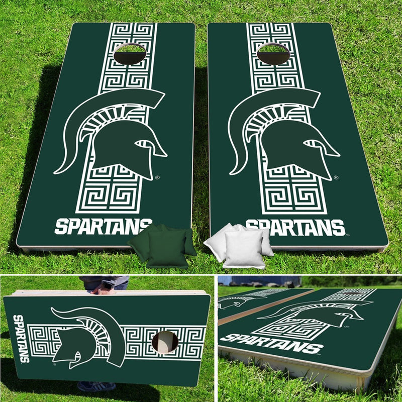 Michigan State Spartans Go Green Pro Cornhole Bean Bag Toss Game 24x48 with 8 Regulation 16oz Bags