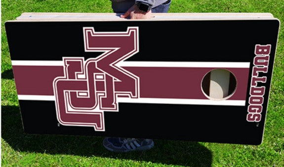 Mississippi State Bulldogs MSU Blackout Pro Cornhole Bean Bag Toss Game 24x48 with 8 Regulation 16oz Bags