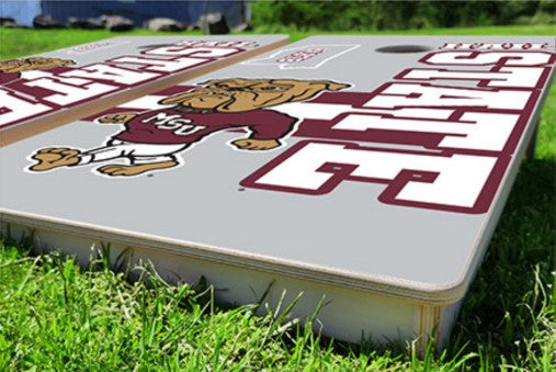 Mississippi State Bulldogs Hail State Bully Pro Cornhole Bean Bag Toss Game 24x48 with 8 Regulation 16oz Bags