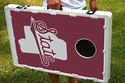 Mississippi State Bulldogs Maroon Script Baggo Bean Bag Toss Portable 2x3 Cornhole Game
