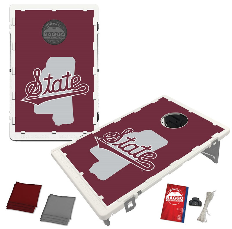 Mississippi State Bulldogs Maroon Script Baggo Bean Bag Toss Portable 2x3 Cornhole Game