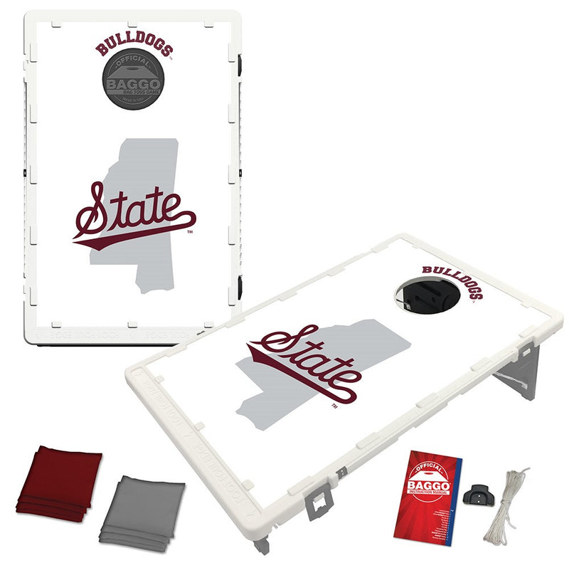 Mississippi State Bulldogs White Script Baggo Bean Bag Toss Portable 2x3 Cornhole Game