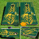 North Dakota State Bison Horns Up Pro Cornhole Bean Bag Toss Game 24x48 with 8 Regulation 16oz Bags