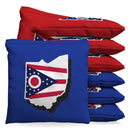 Ohio Shape Flag Cornhole Bean Bag Toss Bags (set of 8)