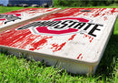 Ohio State Buckeyes Distressed Pro Cornhole Bean Bag Toss Game 24x48 with 8 Regulation 16oz Bags