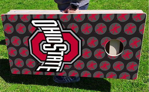 Ohio State Buckeyes Blackout Pro Cornhole Bean Bag Toss Game 24x48 with 8 Regulation 16oz Bags