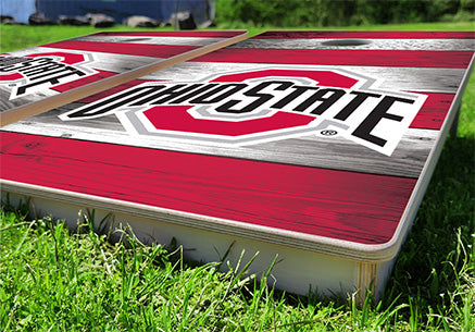 Ohio State Buckeyes Stripes Pro Cornhole Bean Bag Toss Game 24x48 with 8 Regulation 16oz Bags