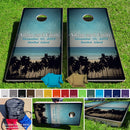 Beach Palms Wedding Pro Style Cornhole Bean Bag Toss Game 24x48 with 8 Regulation 16oz Bags Baggo.com