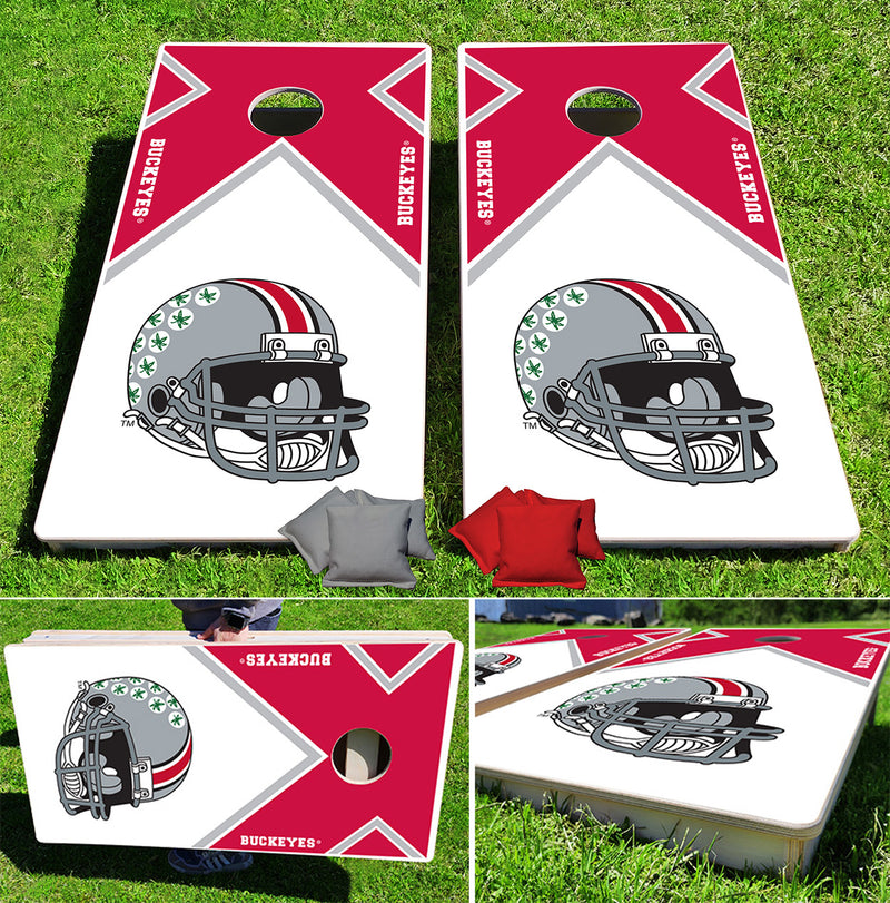 american football helmet bag Ohio State Buckeyes Vintage Helmet Pro Cornhole Bean Bag Toss Game 24x48 with 8 Regulation 16oz Bags