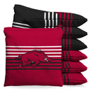 Arkansas Razorbacks Stripes 9.5oz Bean Bag Toss Bags by BAGGO (Set of 8)