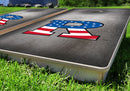 Rutgers Scarlet Knights Stars & Stripes Pro Cornhole Bean Bag Toss Game 24x48 with 8 Regulation 16oz Bags